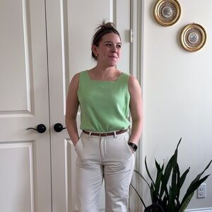 Vintage Medium Green Sleeveless Blouse